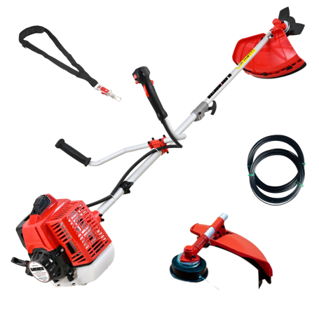 Desbrozadora Gasolina 2 en 1 62cc 4cv - Powerground BLADEMASTER SERIES 20 metros de Hilo de Nylon de REGALO